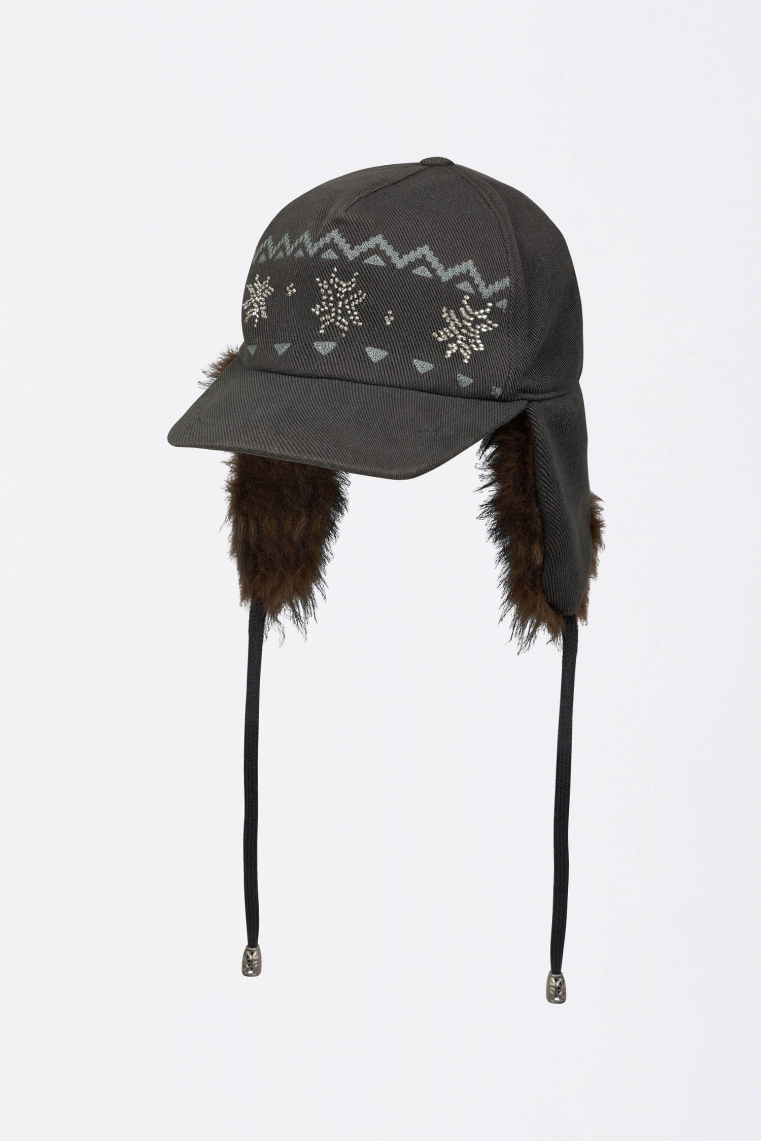 Nordic Twill Earflap Cap Washed Gray