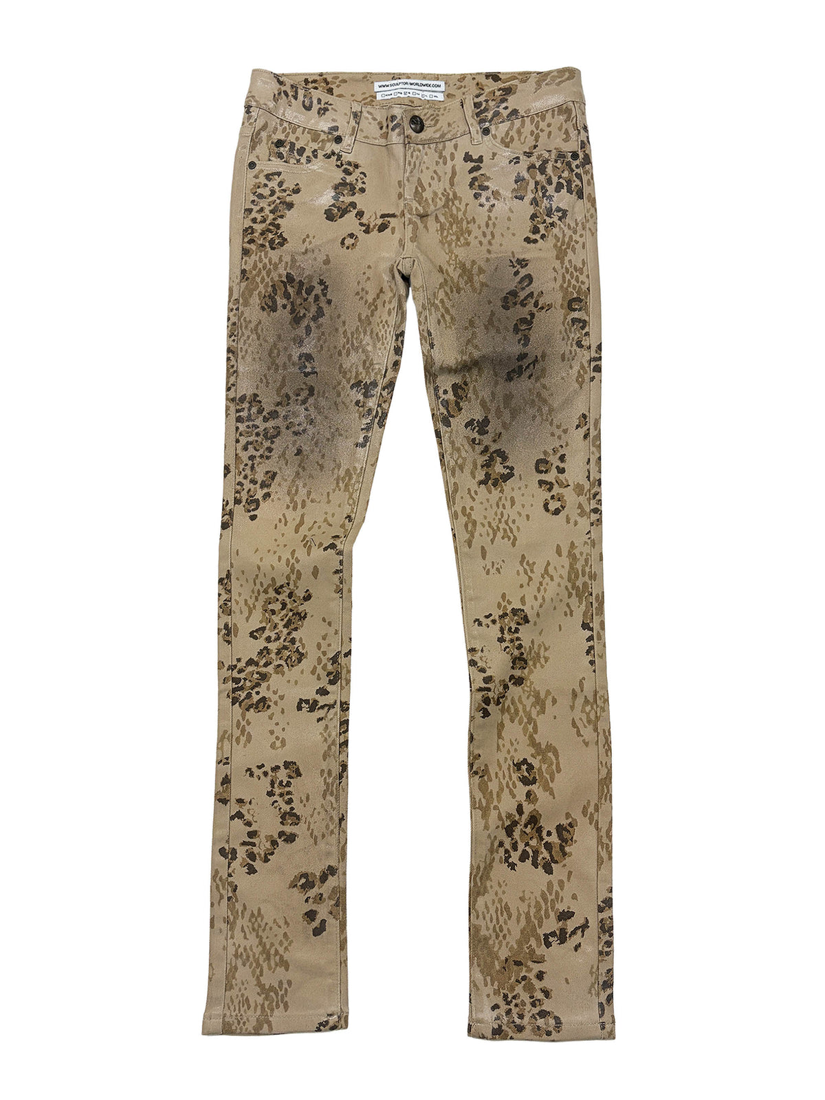 Wet Skinny Jeans Beige