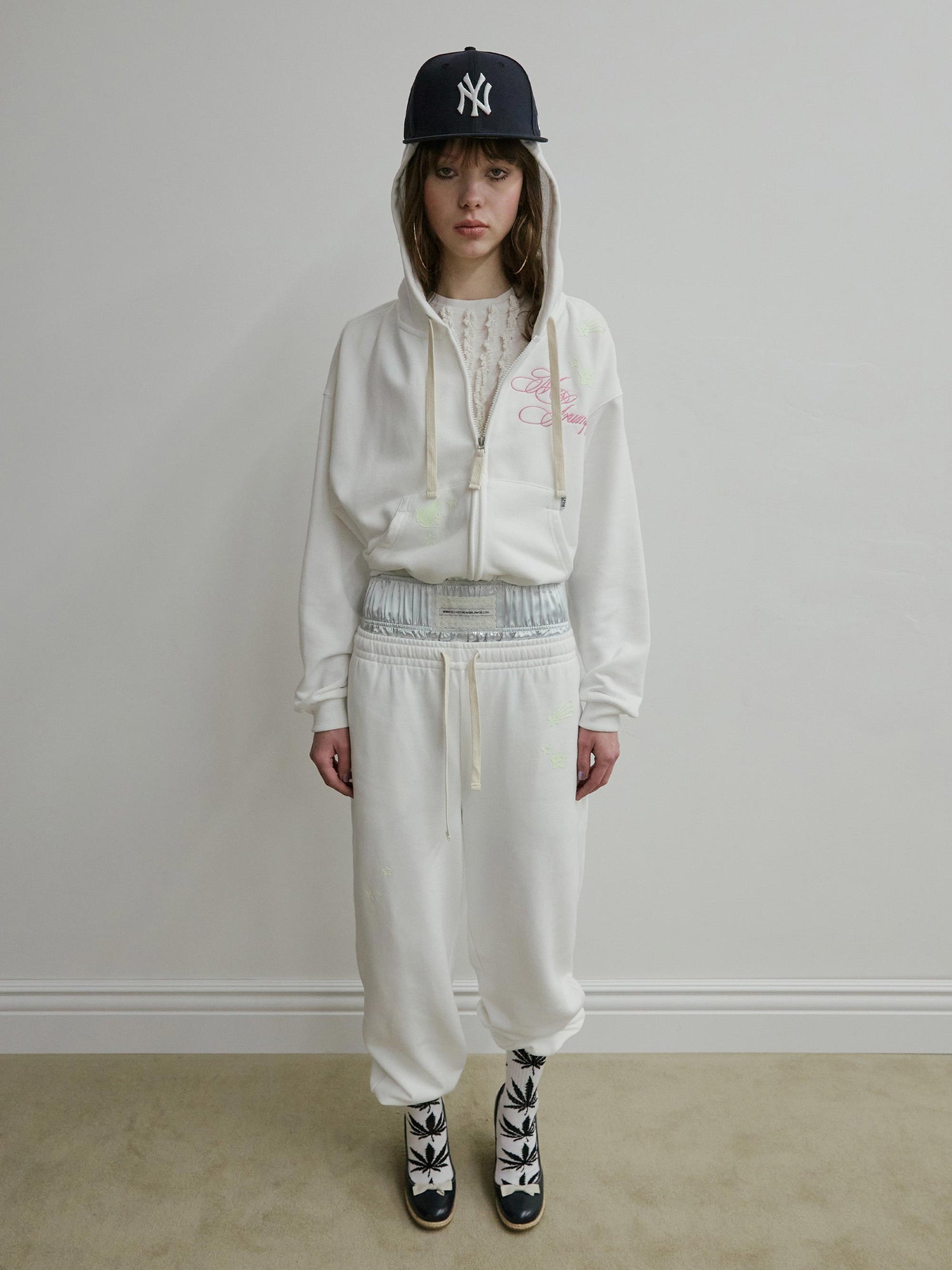 Glow In The Dark Zip-Up Hoodie White