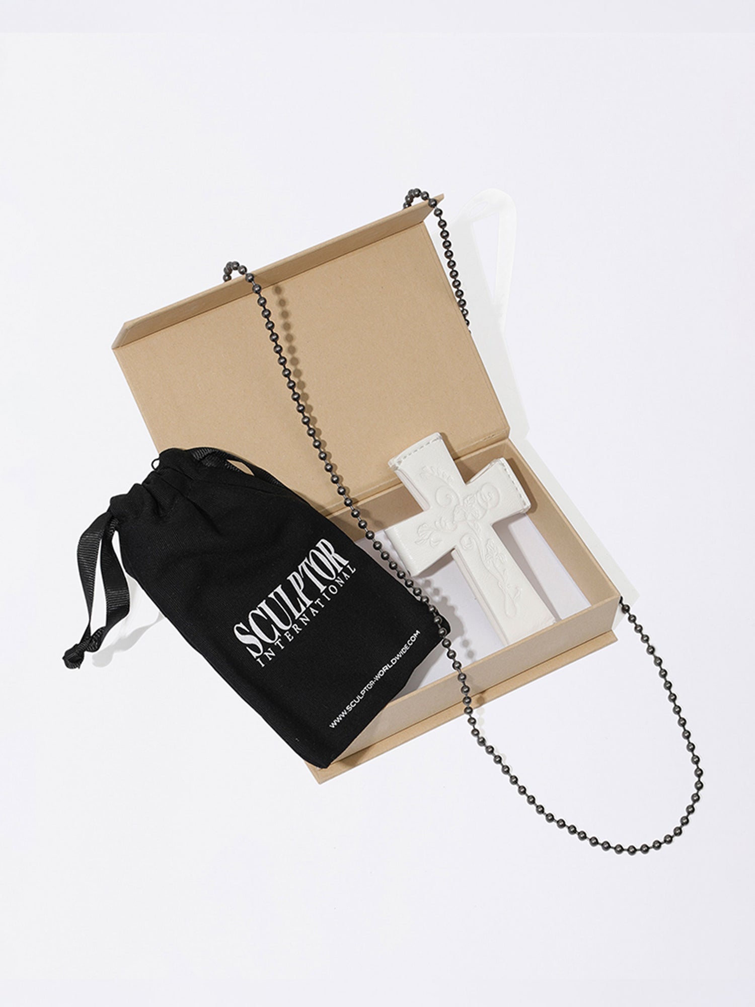 Cross Strap Wallet White