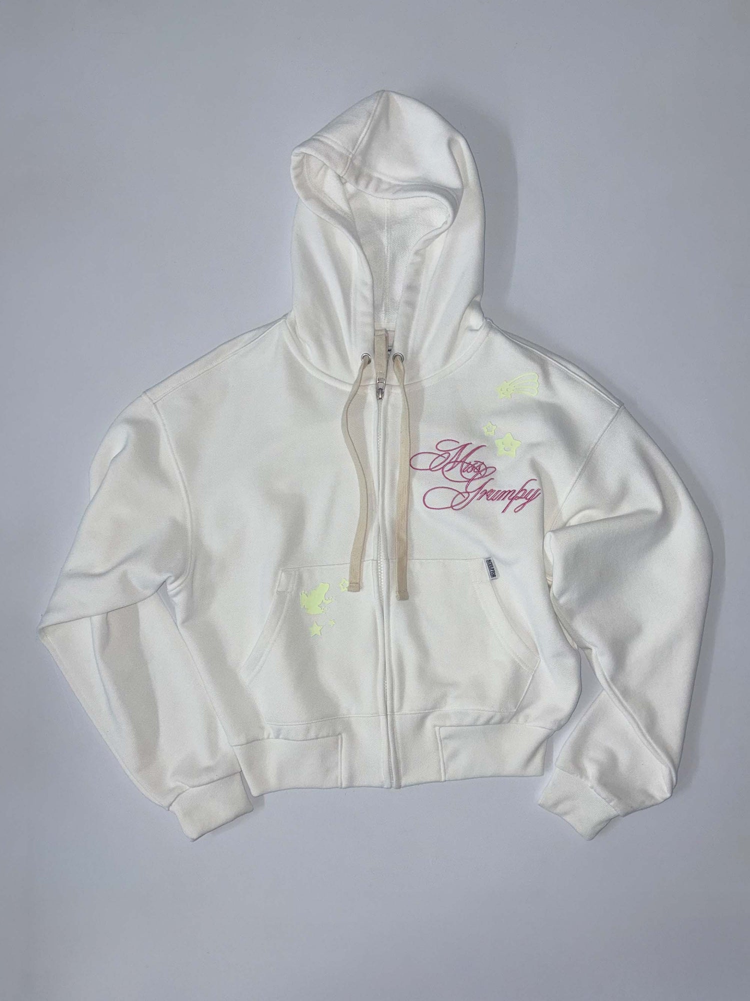 Glow In The Dark Zip-Up Hoodie White