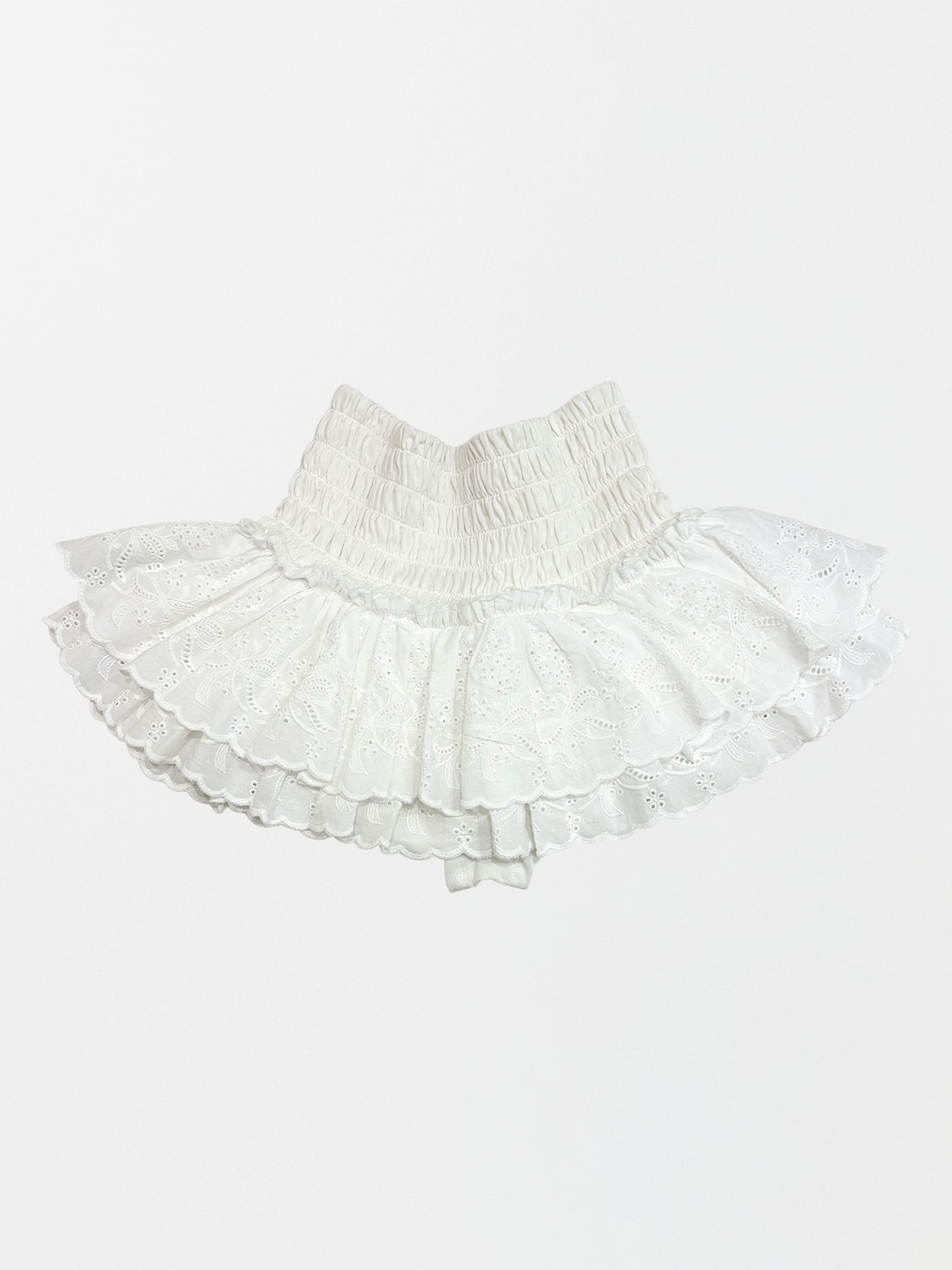 Eyelet Tutu Mini Skort White