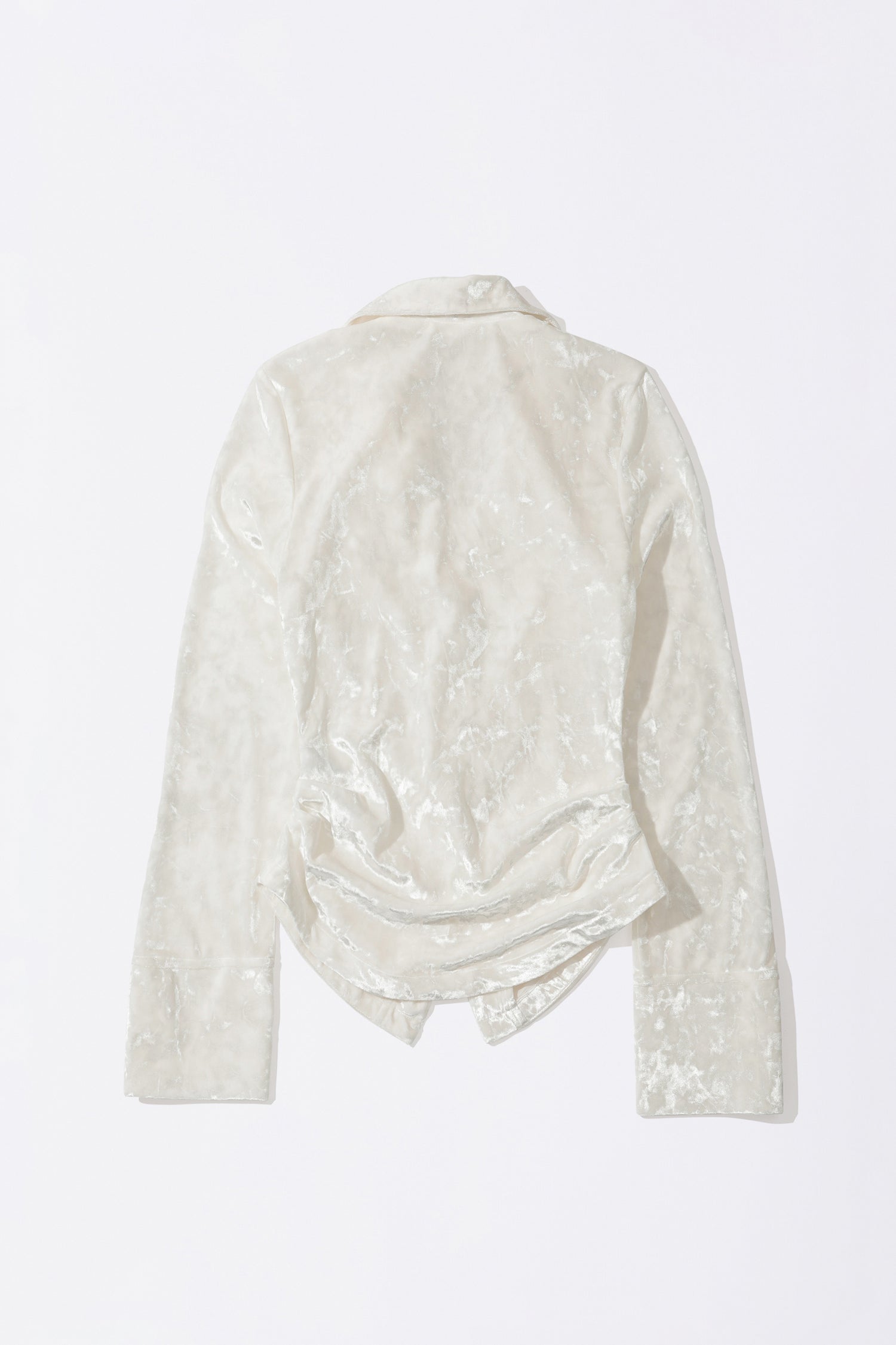 Velour Collar Shirt White