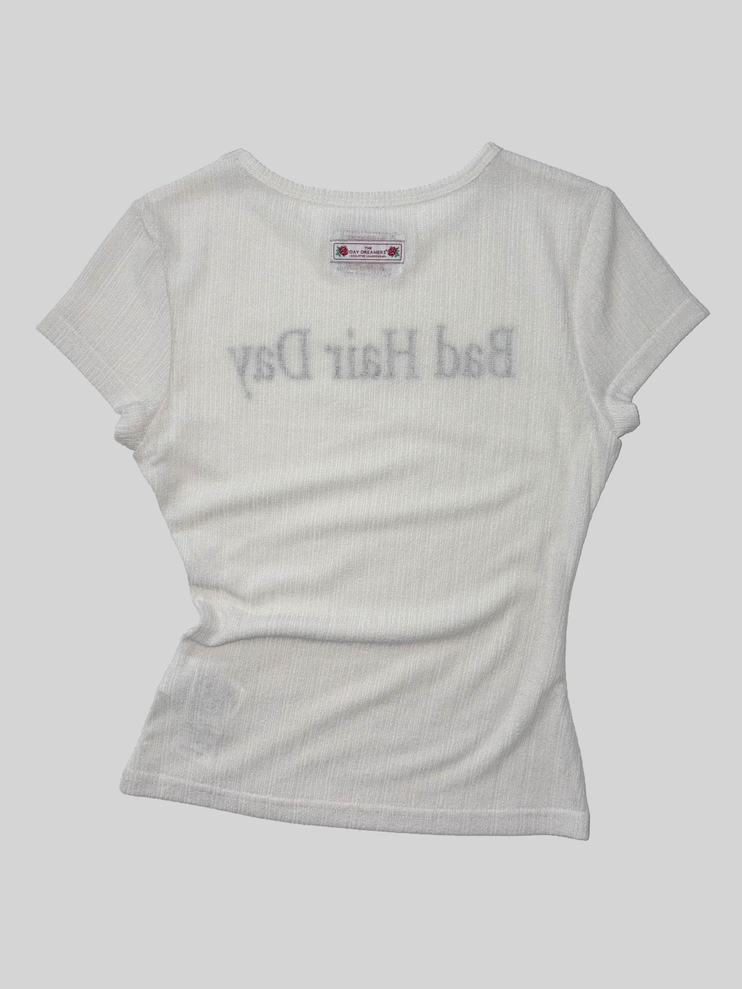 Bad Hair Day Baby Tee White