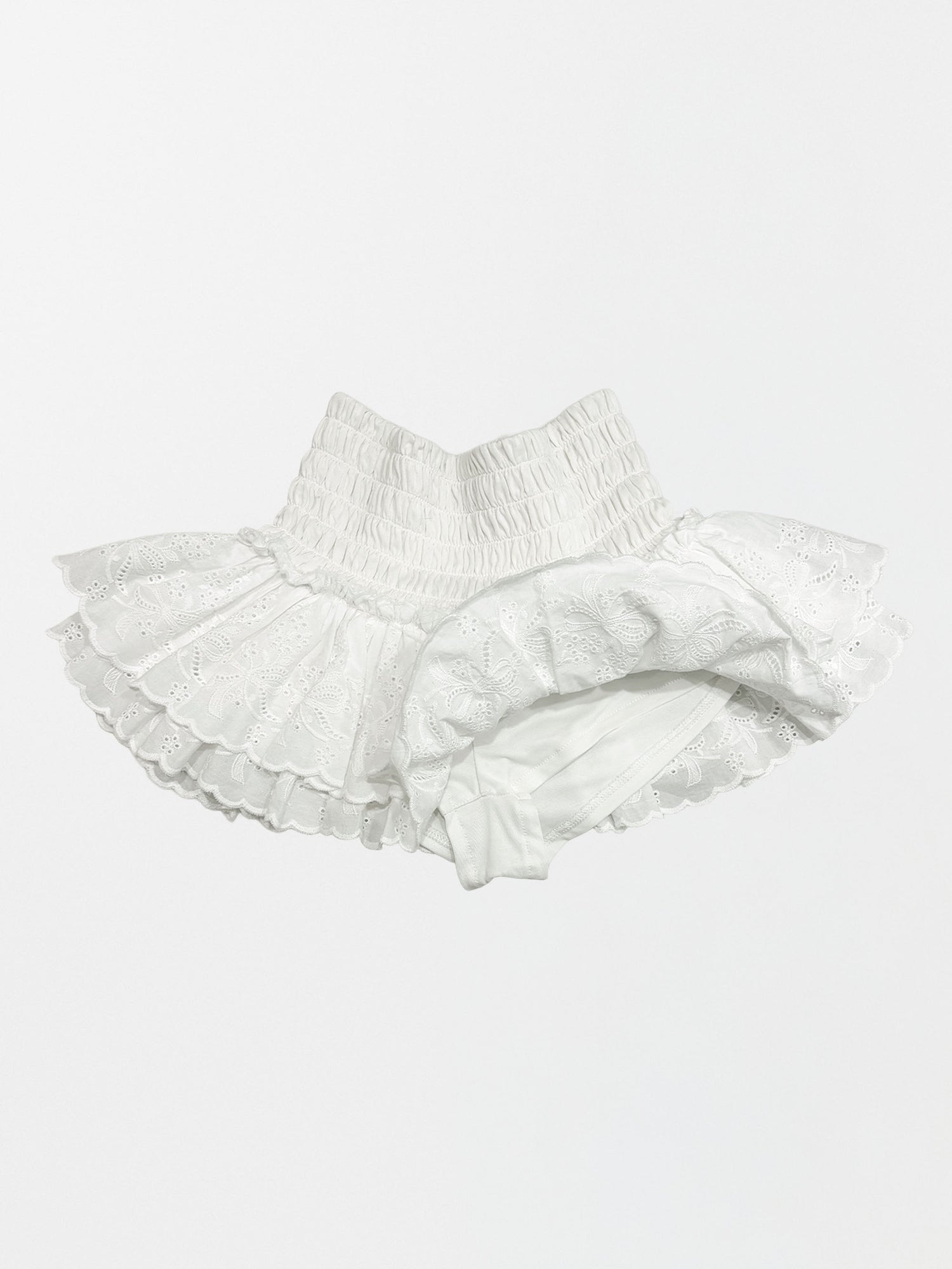 Eyelet Tutu Mini Skort White
