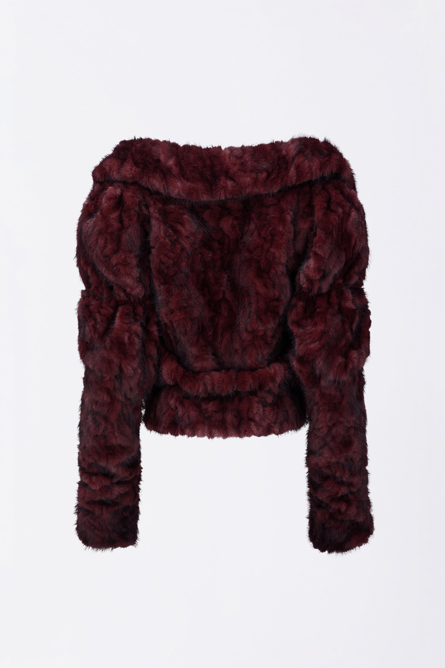 Faux Fur Corset Jacket Wine
