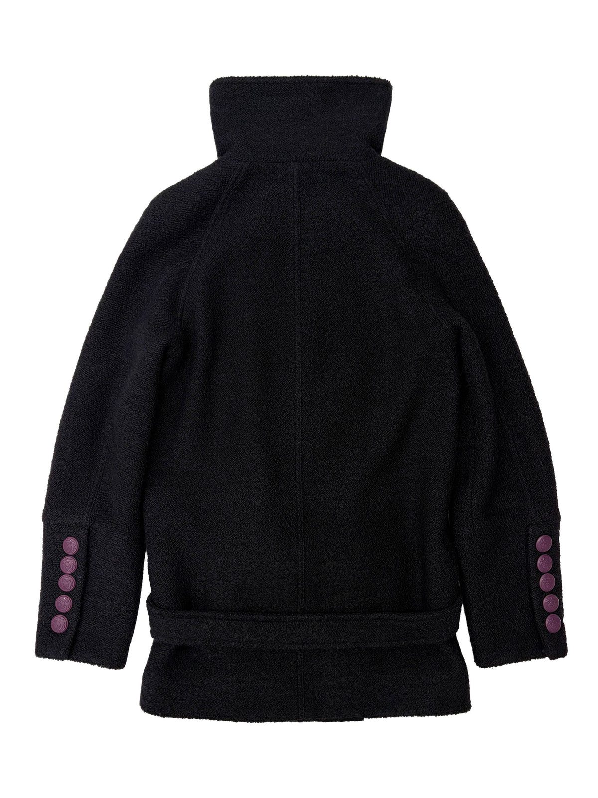 Wool Trench Half Coat Black