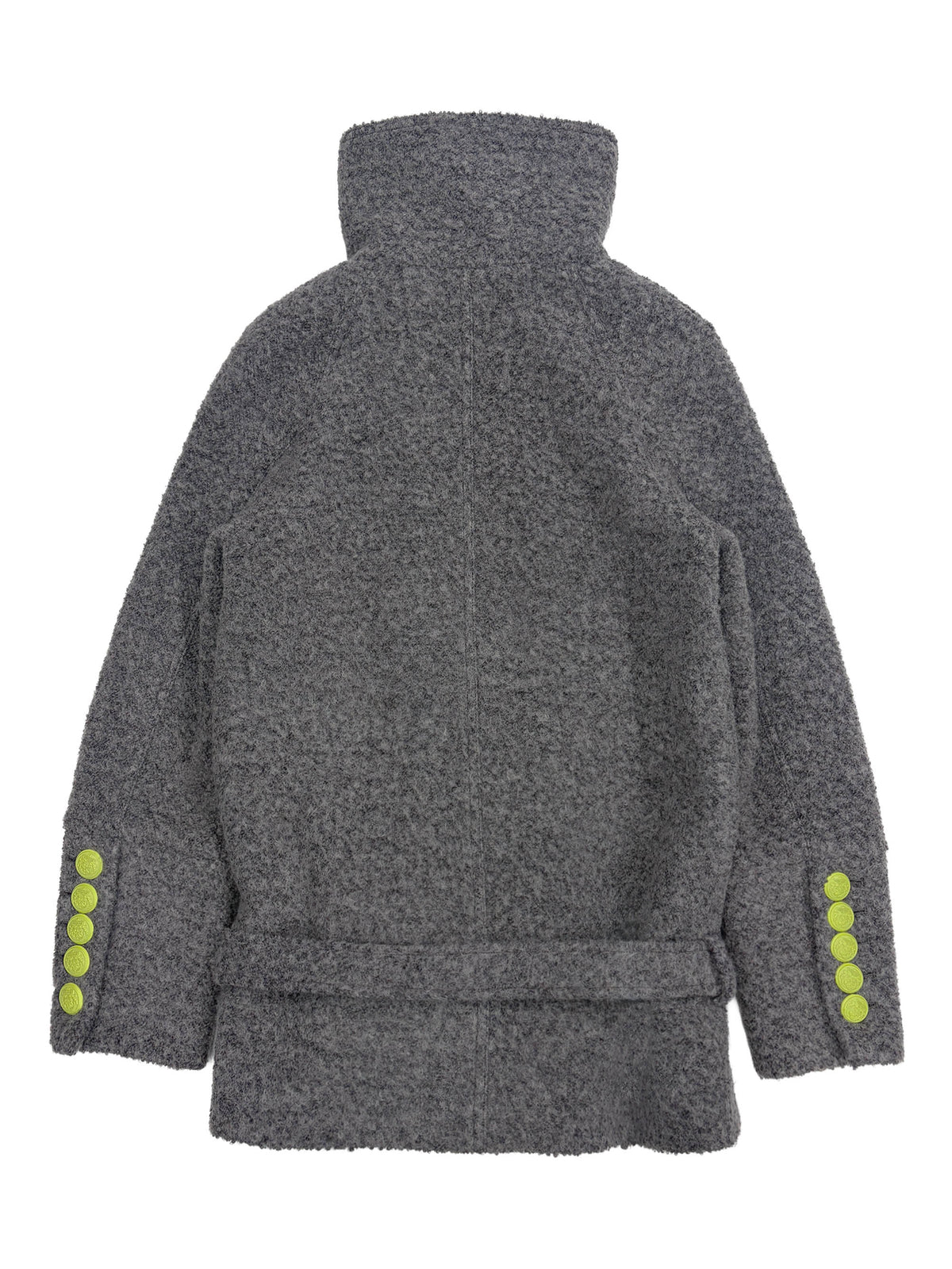 Wool Trench Half Coat Melange Gray