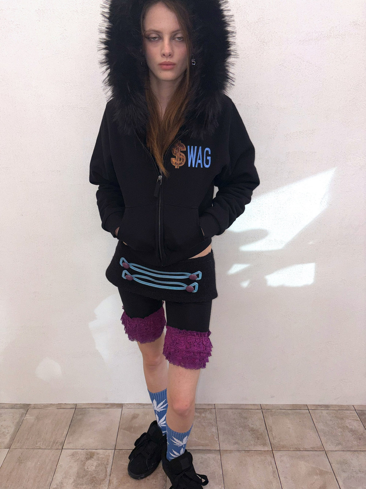 Wool Micro Skirt Black