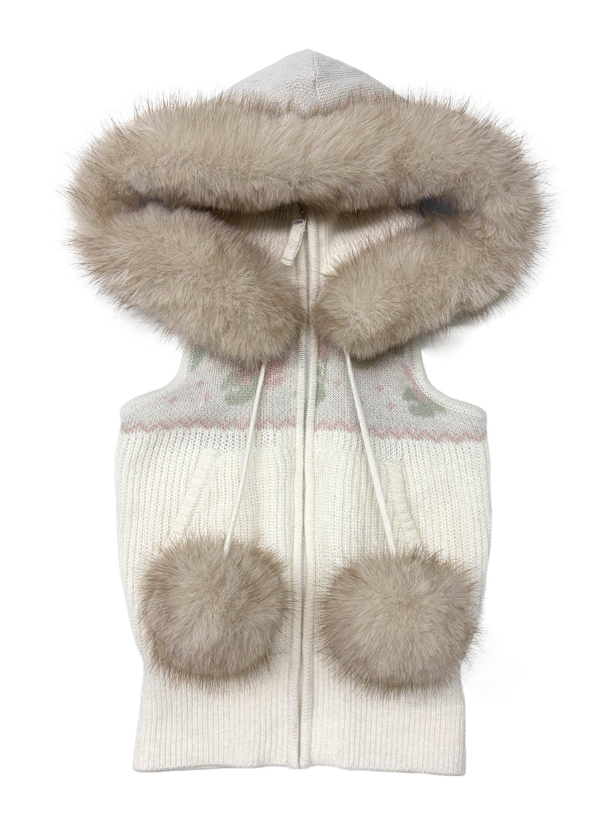 Zen Nordic Hooded Zip-Up Vest White