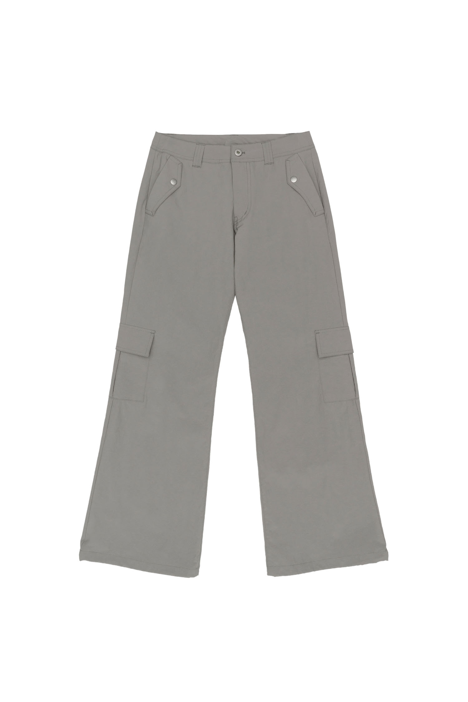 BOOTCUT GREY CARGO PANTS WITH MULTI POCKETS
